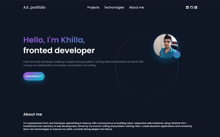 React & Tailwind CSS Developer Portfolio