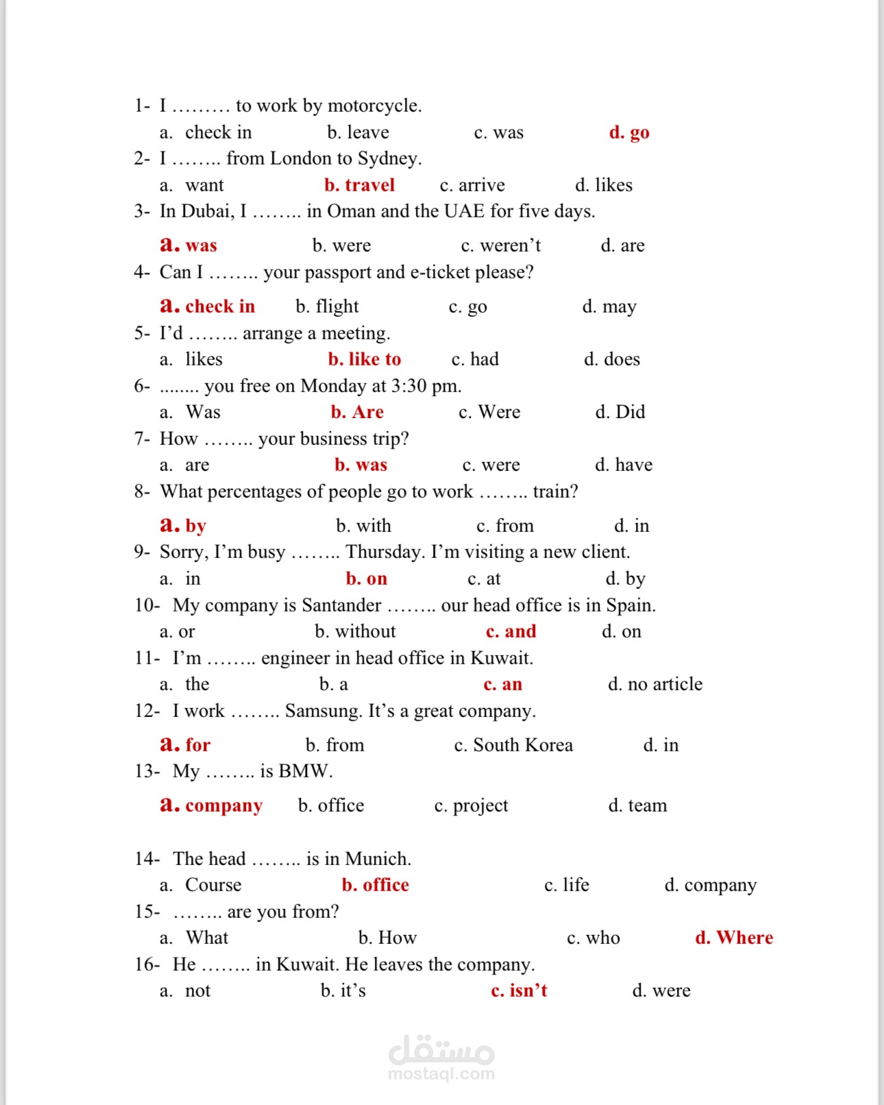 Questions and answers for common mistakes in Writing