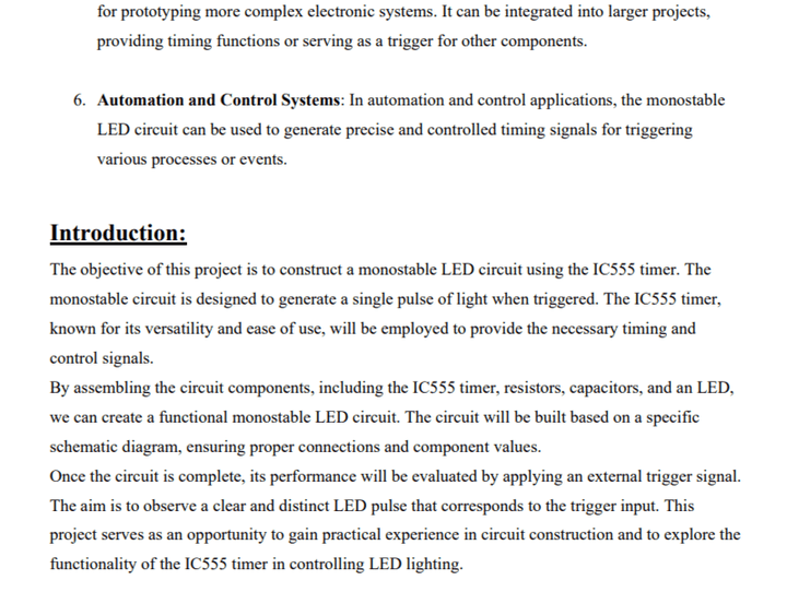 كتابة مقال علمي مبسط عن (Monostable IC555)