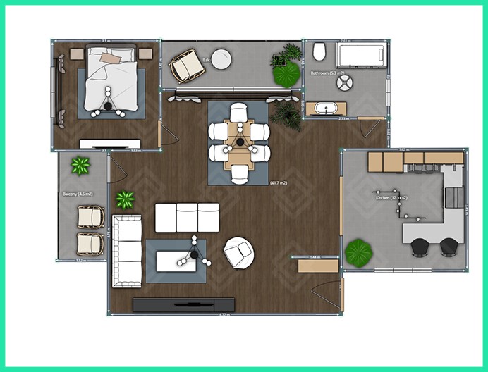 Illustrative diagram of an apartment