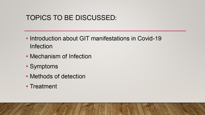 GIT Manifestations in COVID-19 Infection