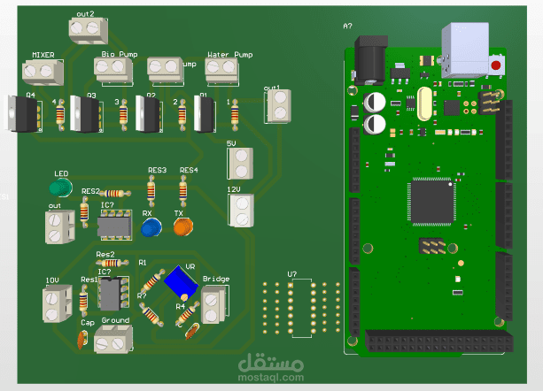 تصميم pcb لجهاز غسيل كلوي  ودمجه مع الاردوينو
