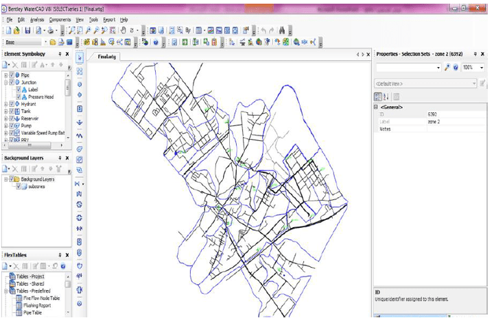 تحليل شبكات المياه ونمذجتها الهيدروليكا باستخدام برنامج Watercad