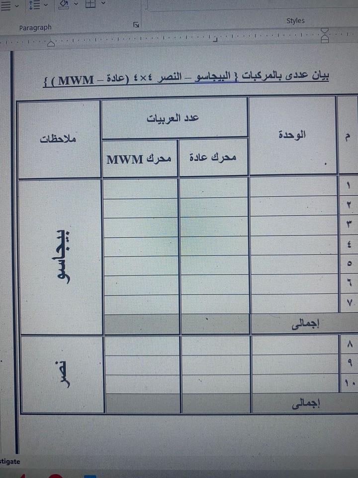 تصميم جداول على مايكروسوفت وورد