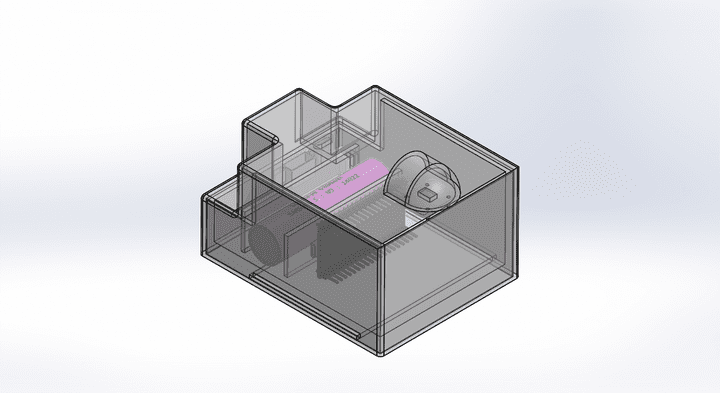 تصميم جهاز يقيس نسبة تشبع الأوكسجين بالدم ويقيس عدد ضربات القلب عن طريق الحساس Max30102 باستخدام برنامج SolidWorks.