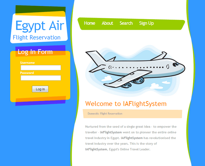 Domestic Flight Reservation WEBSITE