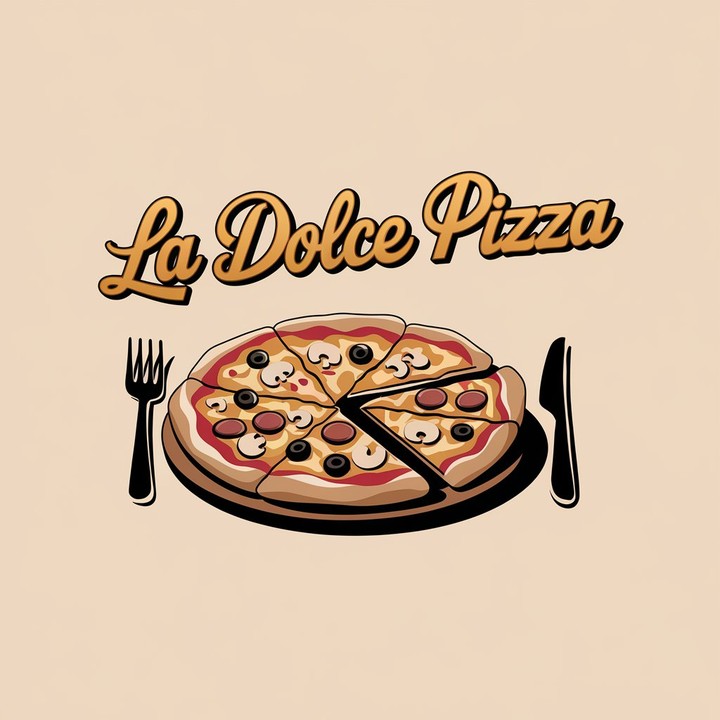 تصميم لوجو مطعم la dolce pizza