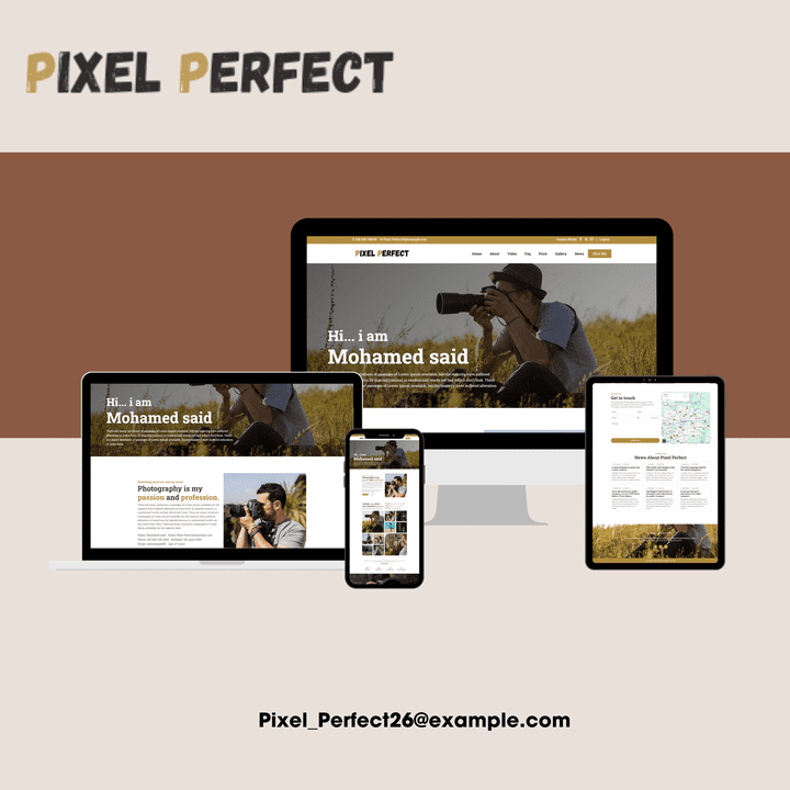 موقع تعريفي لشركة تصوير Pixel Perfect