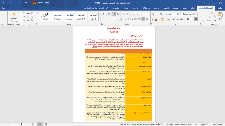 خطة تسويق لمنتج الشيبس لشركة مصانع العودة