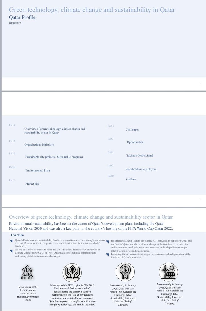 Presentation - Green technology, climate change and sustainability in Qatar