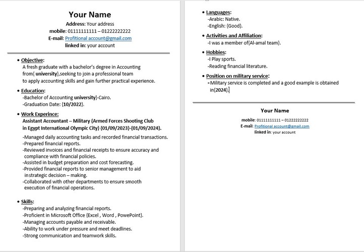 CV Acconting