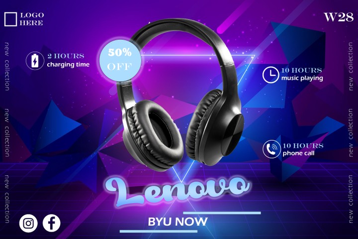 lenovo headphones/social media post