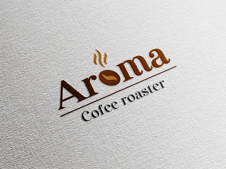 شعار "Aroma" لتحميص القهوة