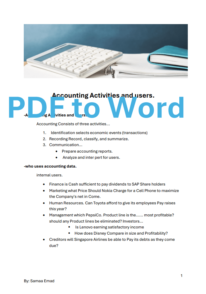 تنسيق و تحويل من PDF الى word