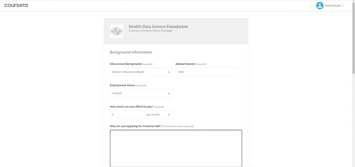 Automate Coursera Financial Aid