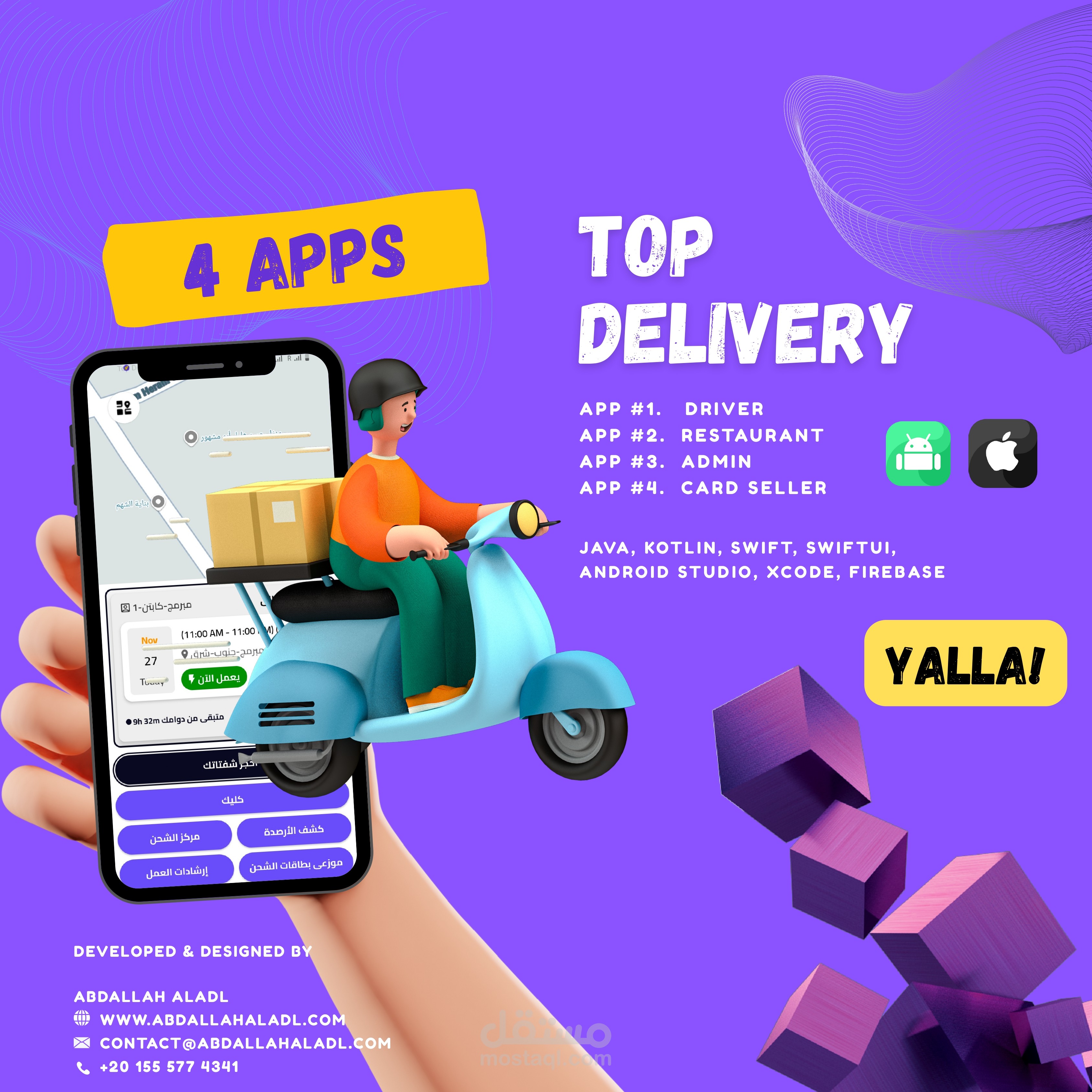 Top Delivery – Multi-App Delivery Platform (Driver, Restaurant, Admin, Card Seller)