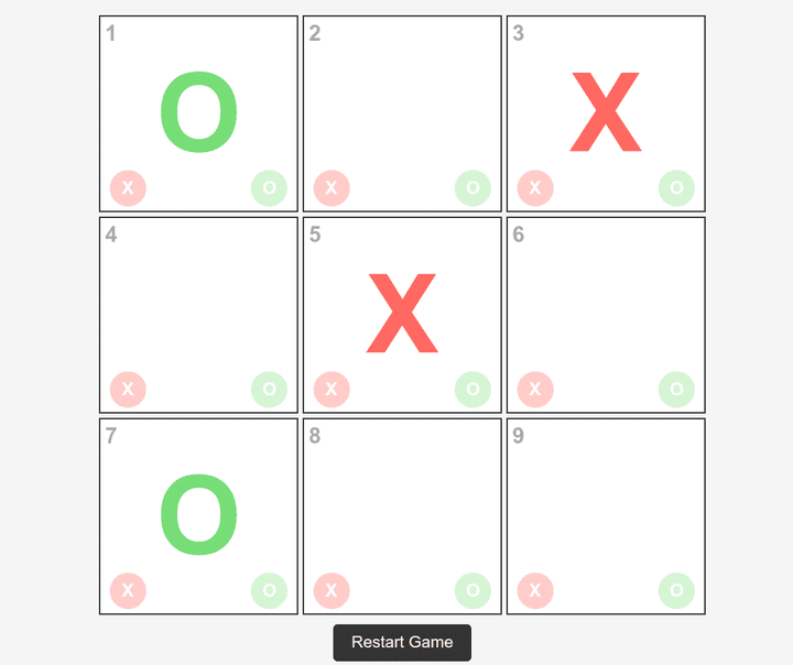 لعبة X & O (Tic Tac Toe)