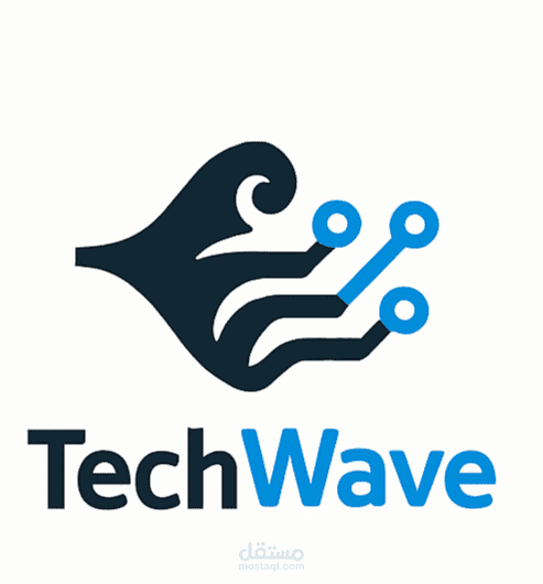 شعار شركة تقنية TechWave