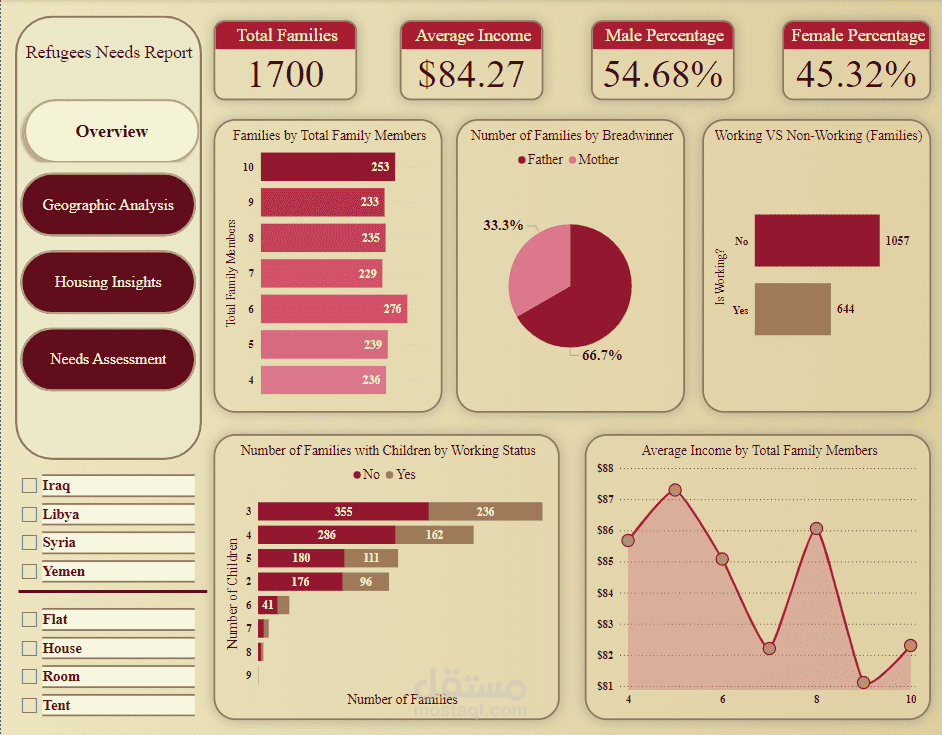 Refugee Needs Analysis Dashboard