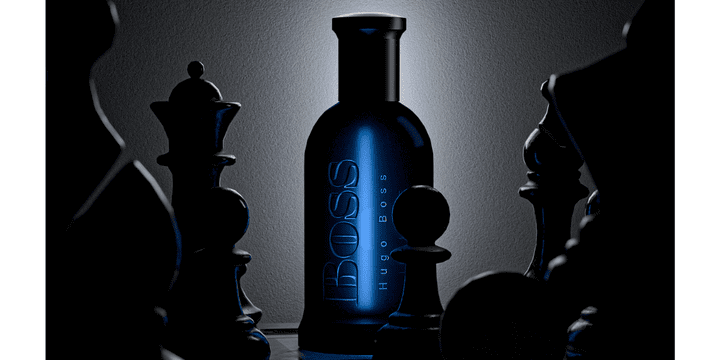 تصميم عطر BOSS بأسلوب ثلاثي الأبعاد