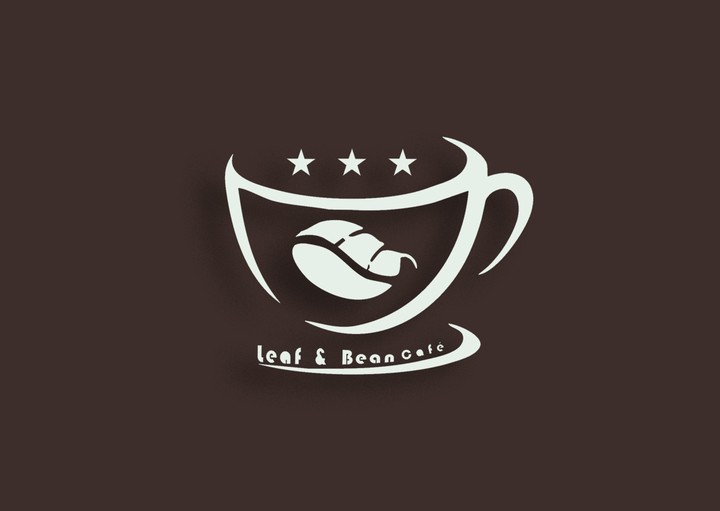 شعار وهوية بصرية لكافيه باسم leaf and bean