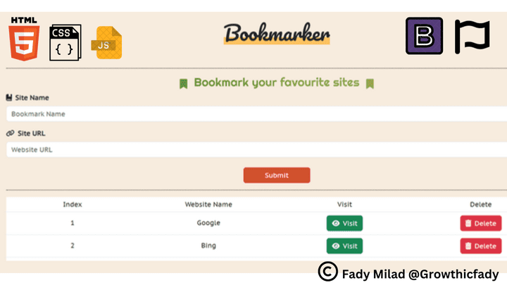 JS Website Bookmarker