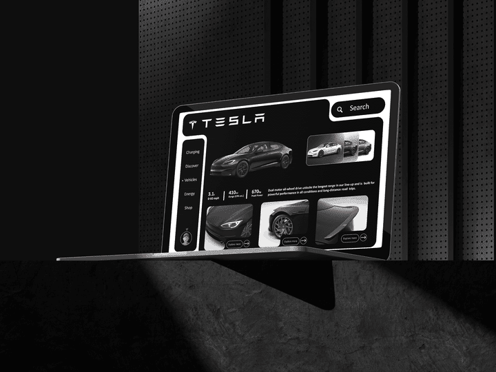 تصميم واجهة مستخدم وتجربة مستخدم لموقع تسلا Tesla Website UI/UX Design