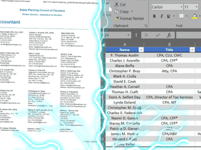 إدخال بيانات الاتصال من PDF إلى جدول بيانات Excel