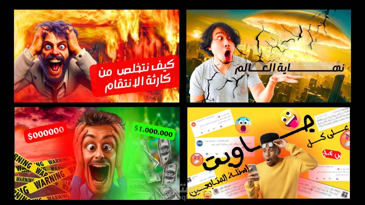 تصميمات صور مصغرة لليوتيوب احترافية وجذابة جدا تجذب المشاهد لفتح الفيديو