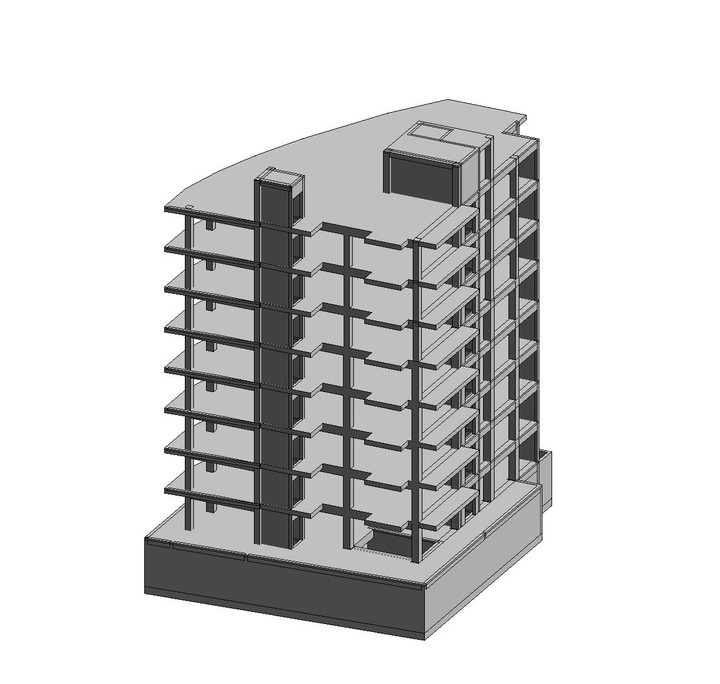 the basic design for a hotel (Po+Pr+7 floors)