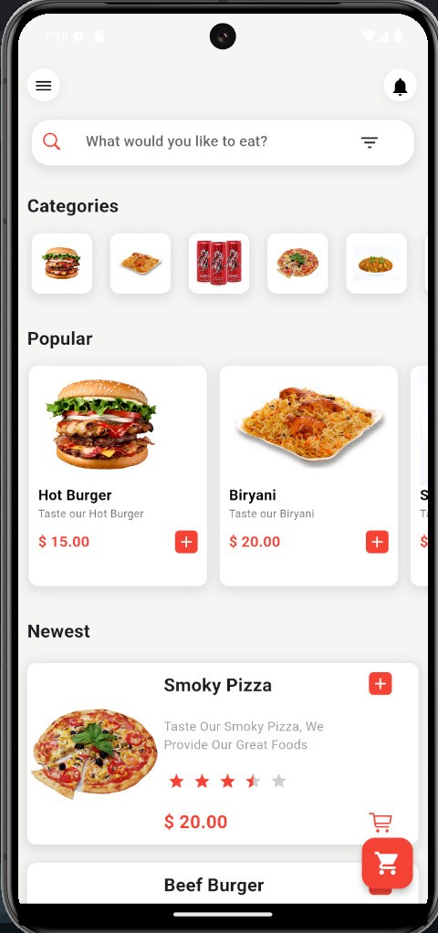 تطبيق "Food Delivery"