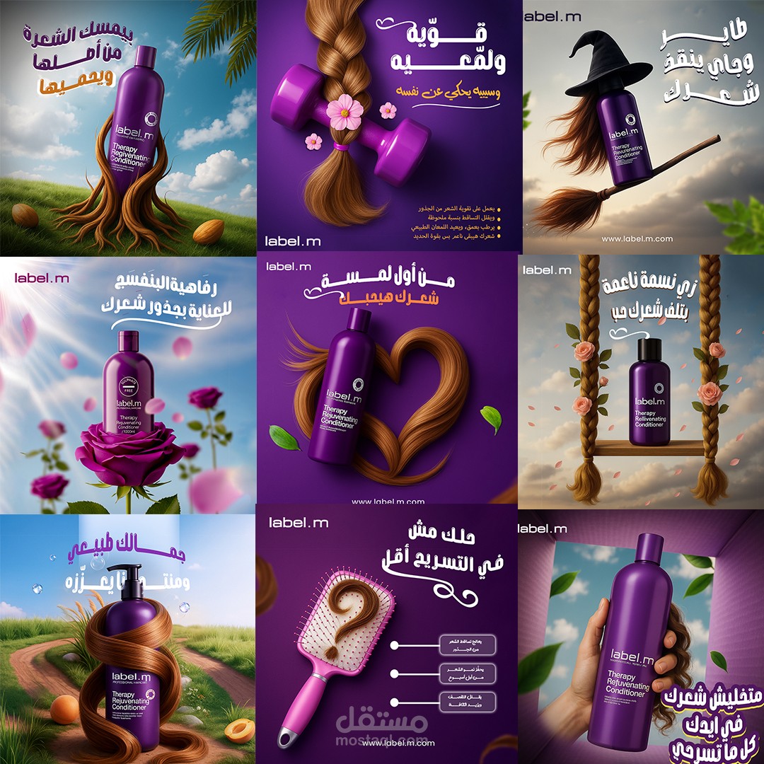 تصميم منتج شعر احترافي