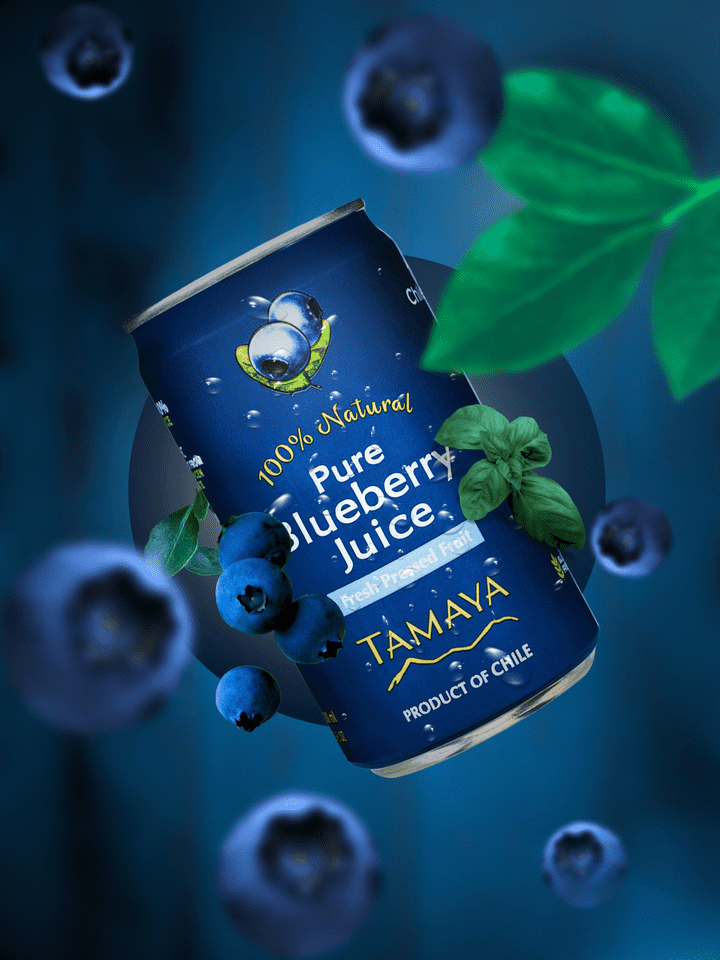 Social media post design for Pure Blueberry  . Juice