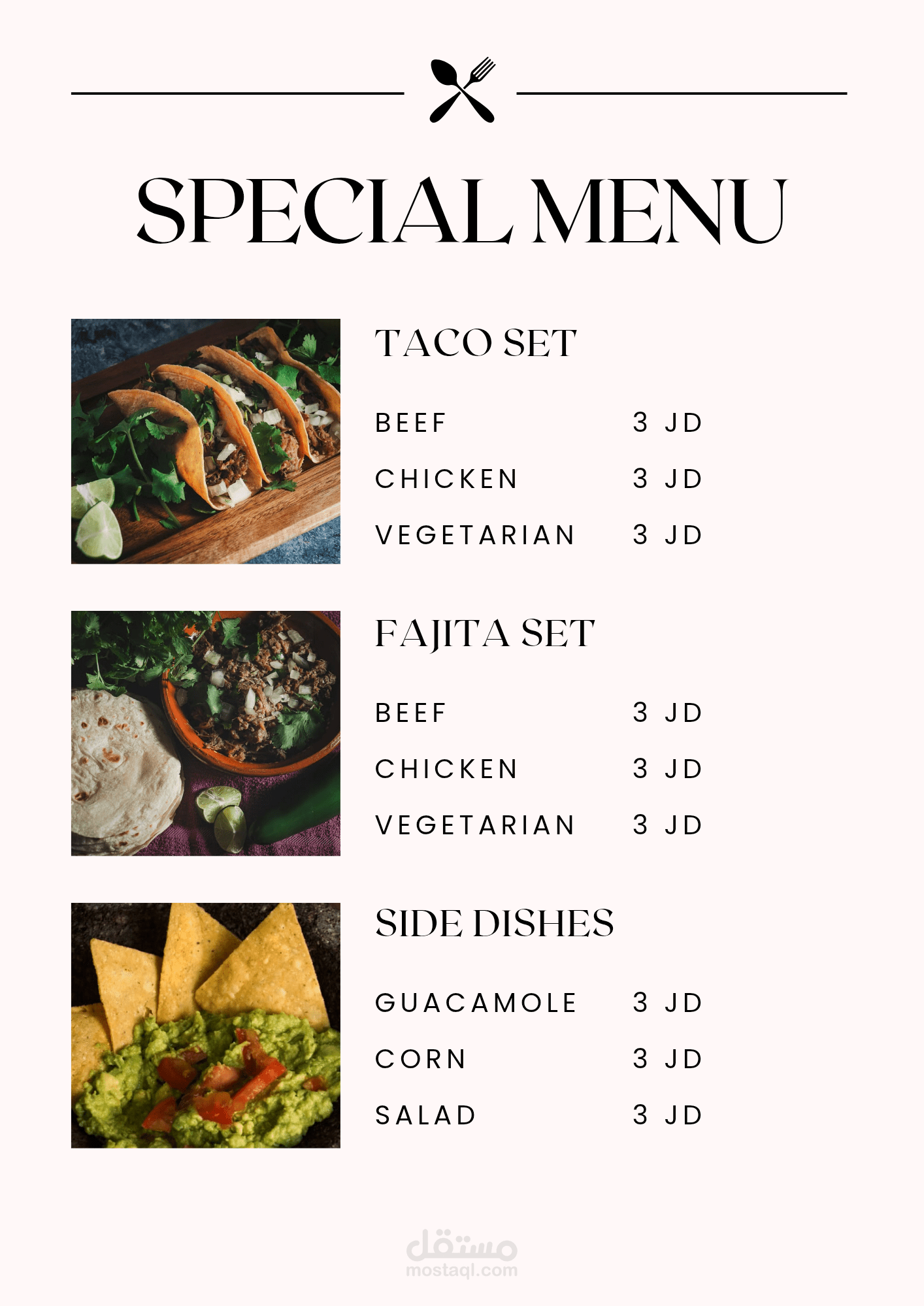 Restaurant menu