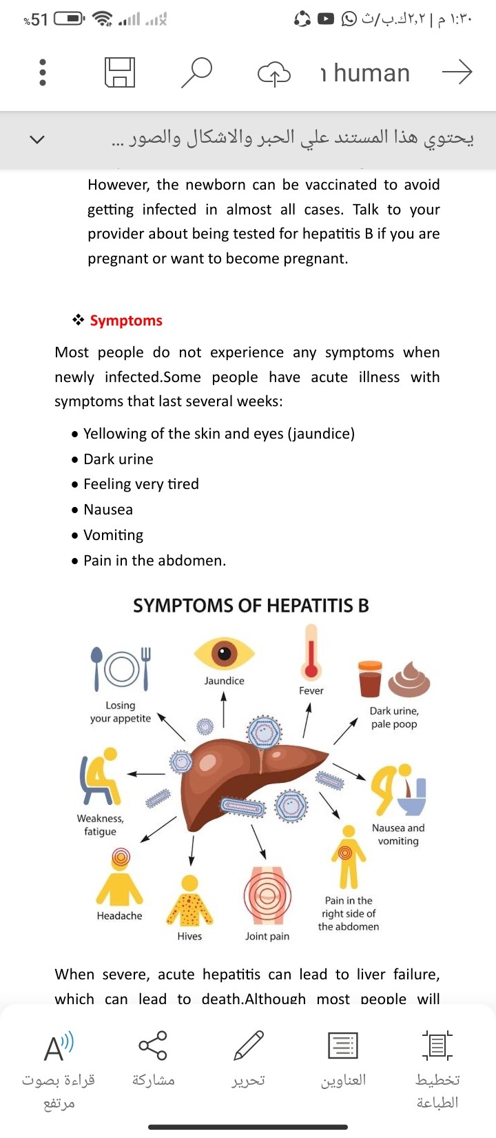 Brief report on diagnosis and prevention of hepatitis b virus infection in human