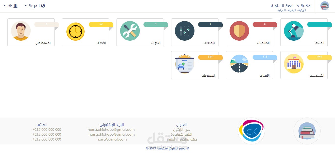 إدارة مكتبة شاملة