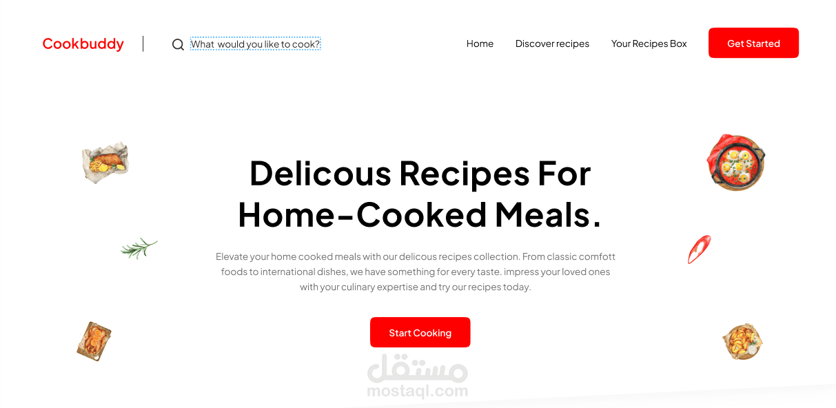 تصميم وتطوير موقع وصفات طبخ باستخدام WordPress وElementor