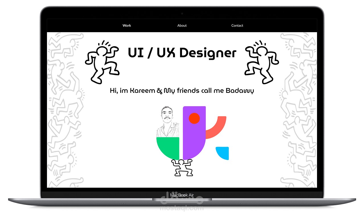 تصميم واجهة اعمال شخصيه بروتوفوليو UI UX