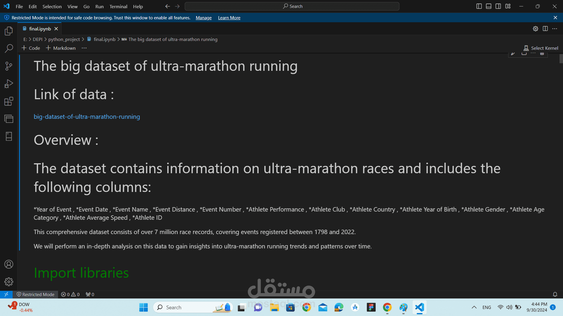 The big dataset of ultra-marathon running - Data analysis