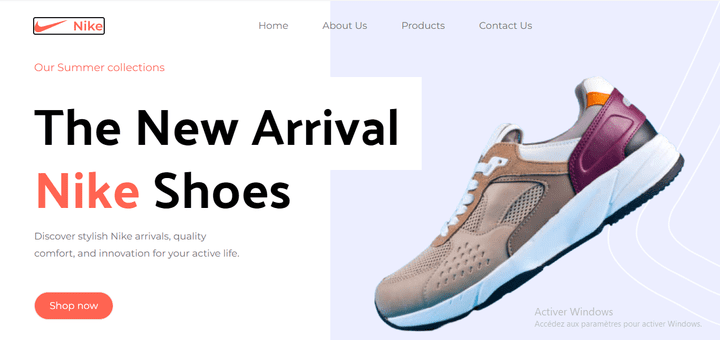 NIKE landing page