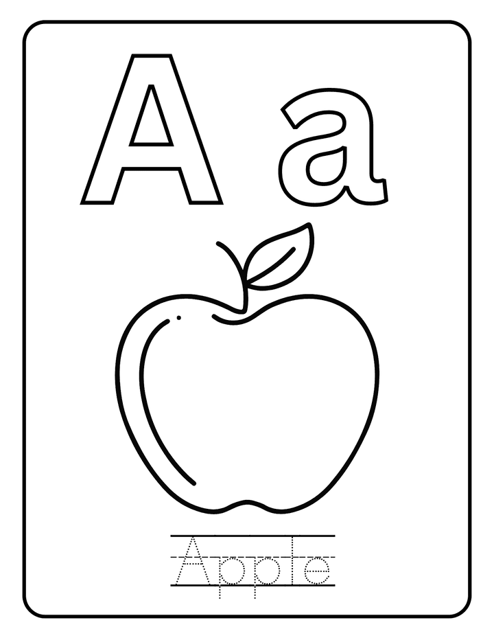 Alphabet coloring and fruit learning activities for kids (A-Z)