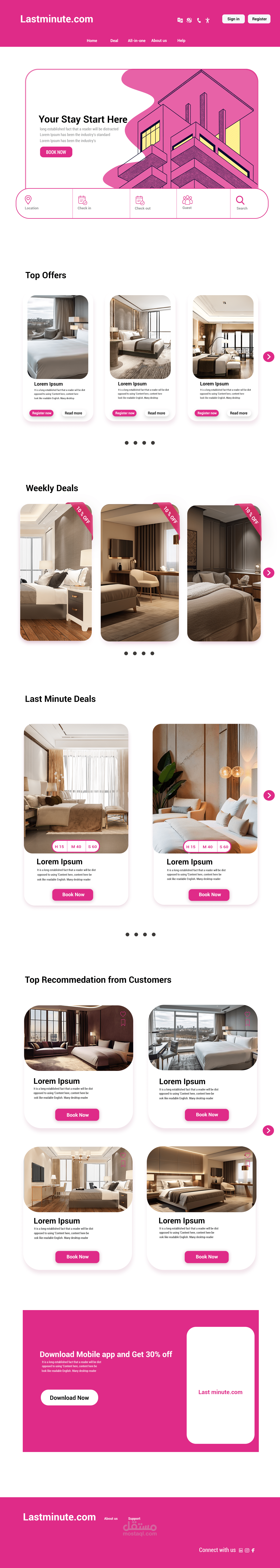 booking hotel website Redesigns
