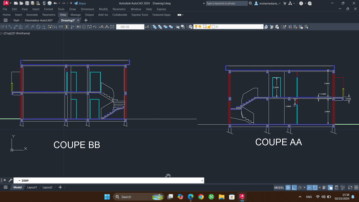 مقاطع عرضية وتصميم واجهات