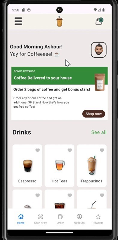 Coffee shop App