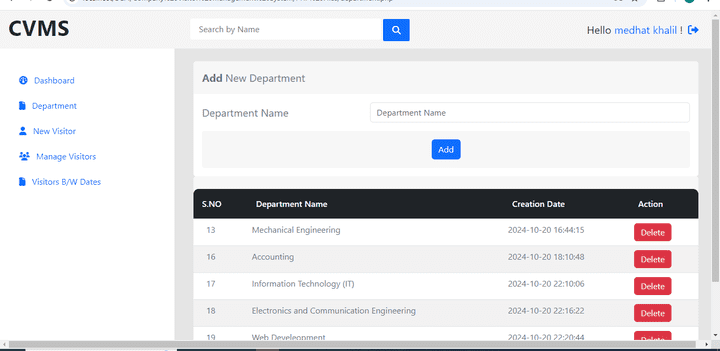 Company Visitor Management System (CVMS)