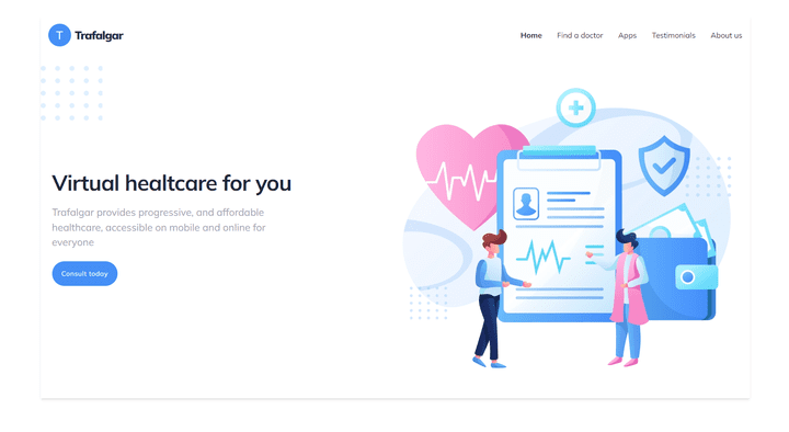 Healthcare landing page