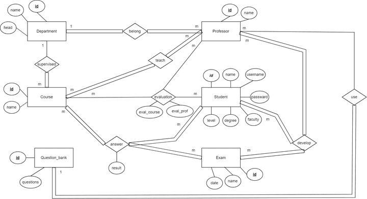 Electronic system for examination and evaluation system