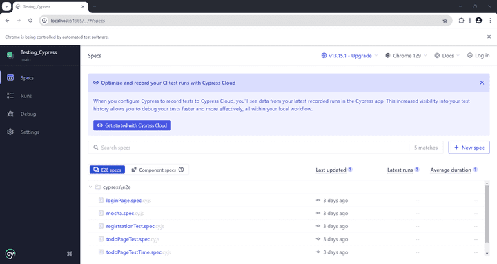 Automation Testing لصفحة ويب باستخدام Cypress