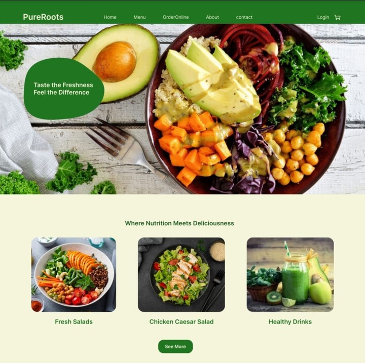 PureRoots (heathy food website)