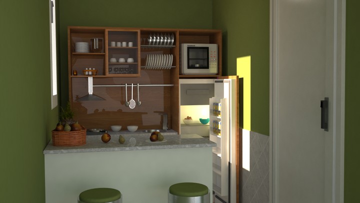 (kitchen for saving spaces (3d max